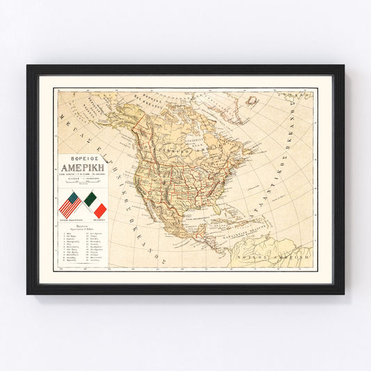 vintage map of the United States, 1895