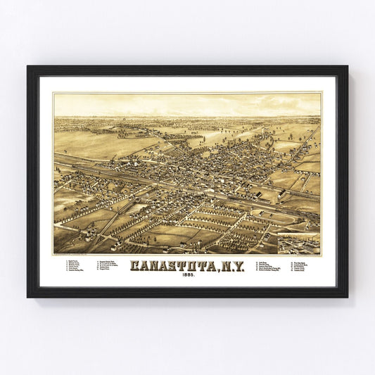 Vintage map of Canastota, New York, 1885, digitally restored antique cartographic print