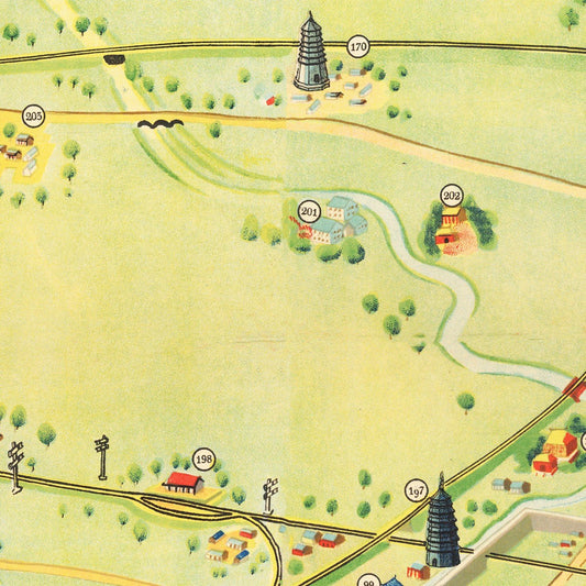 Vintage Map of Beijing, China, 1936