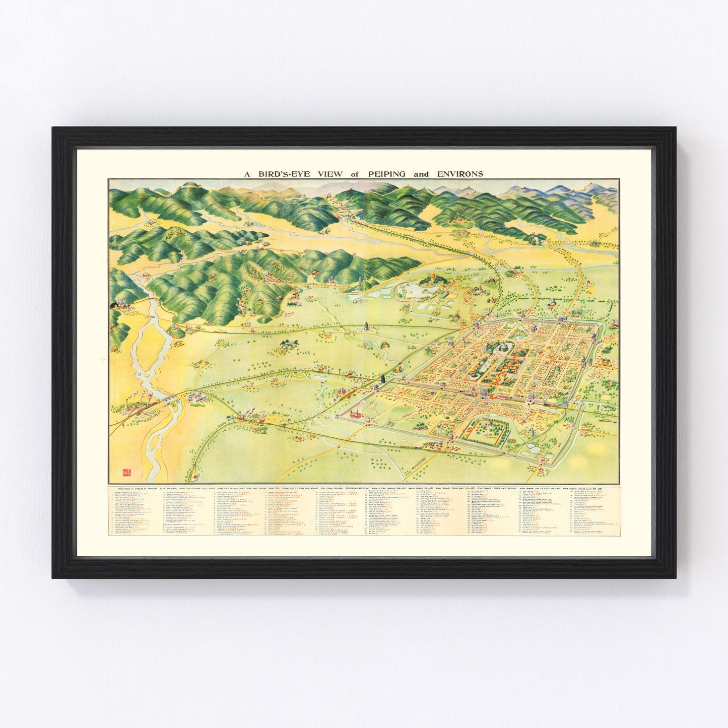 Vintage map of Beijing, China, 1936