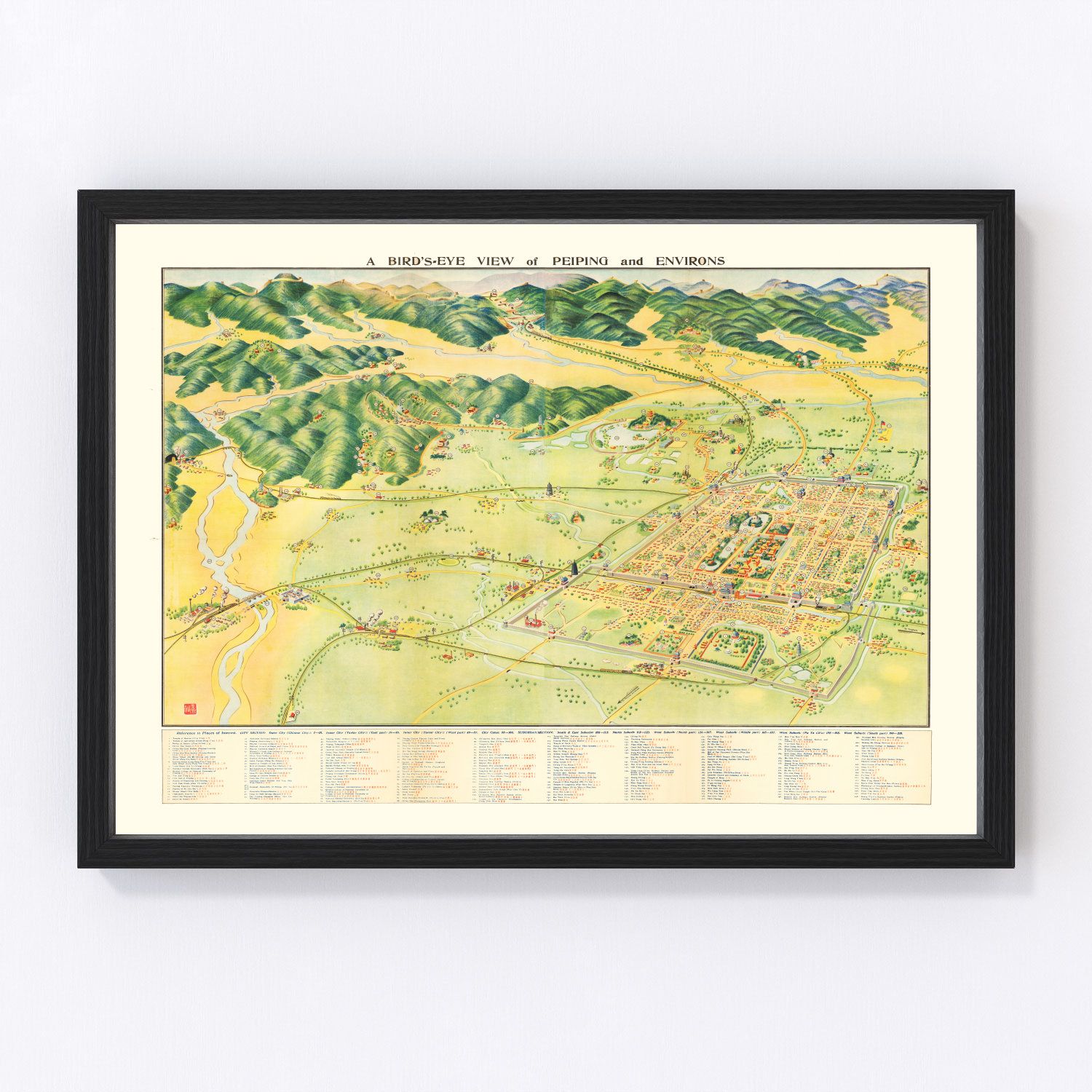 Vintage map of Beijing, China, 1936