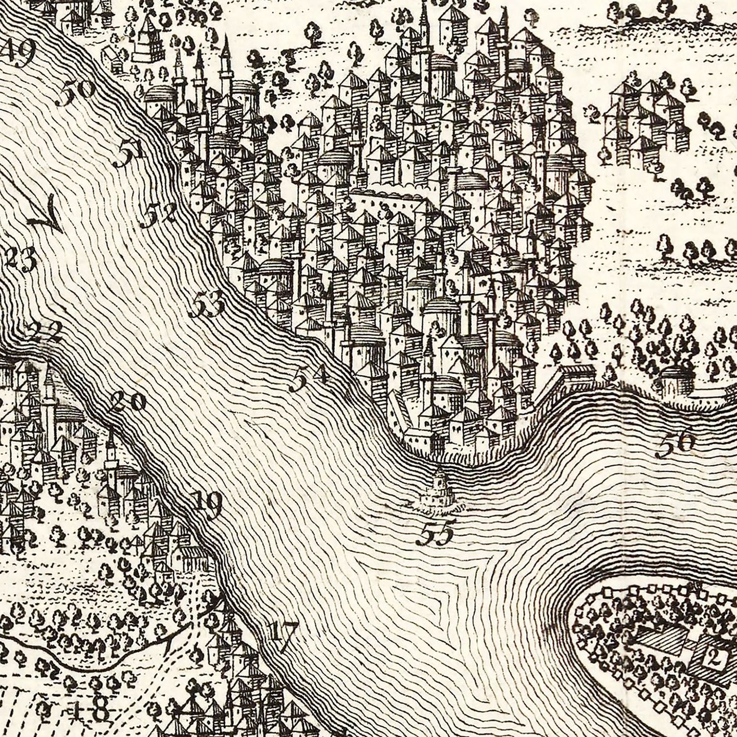 Vintage Map of Constantinople, Turkey 1767