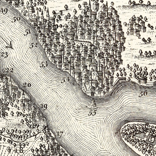 Vintage Map of Constantinople, Turkey 1767