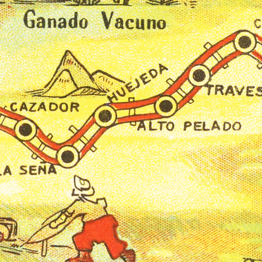 Vintage Map of San Luis, Argentina, 1933