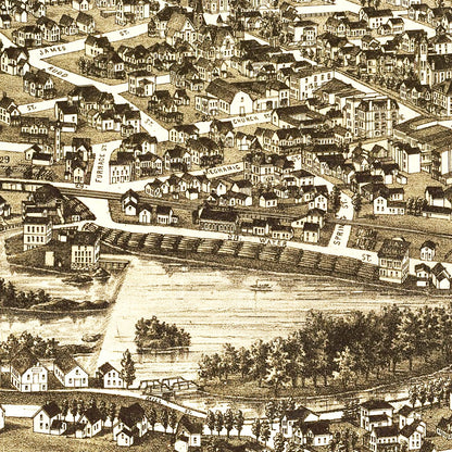 Vintage Map of Carthage, New York, 1888