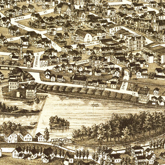 Vintage Map of Carthage, New York, 1888