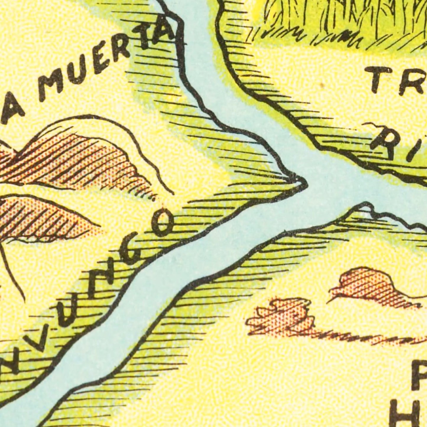 Vintage Map of Neuquen, Argentina, 1933