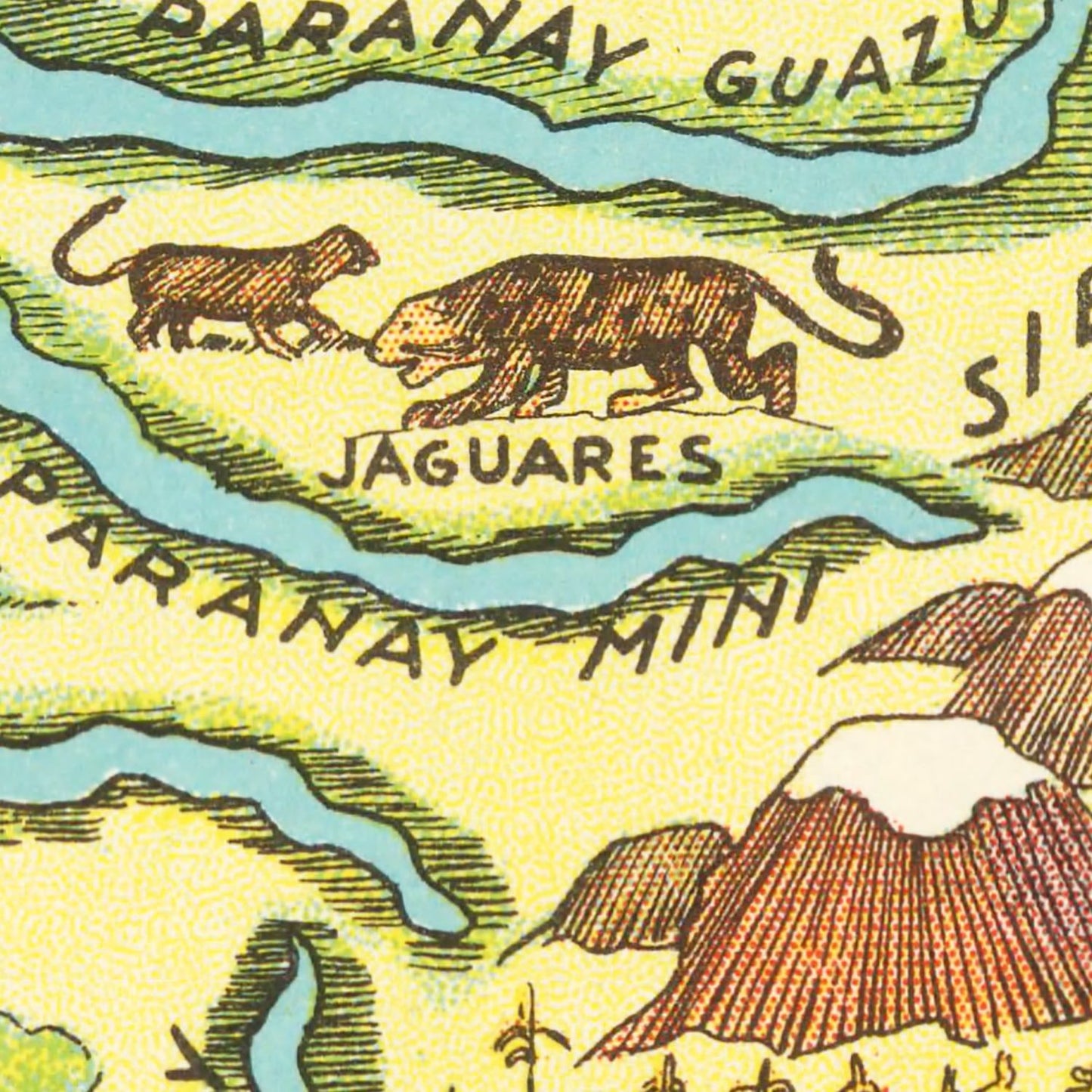 Vintage Map of Misiones, Argentina, 1933
