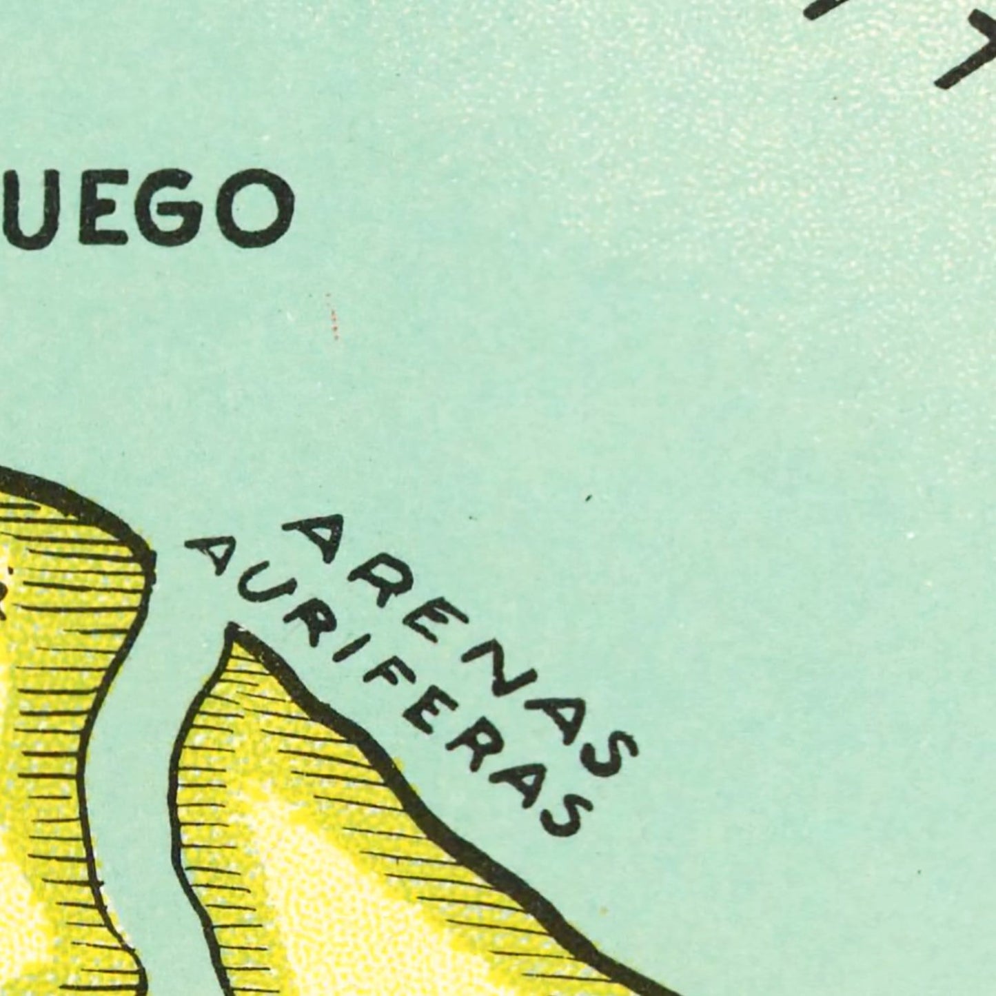 Vintage Map of Tierra del Fuego, Argentina, 1933