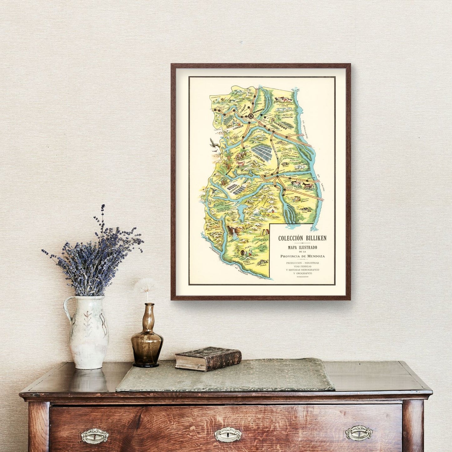 Vintage Map of Mendoza, Argentina, 1933