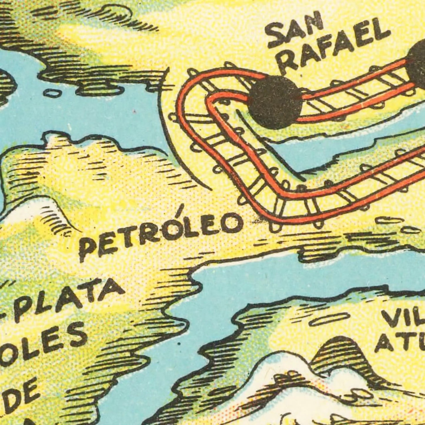 Vintage Map of Mendoza, Argentina, 1933