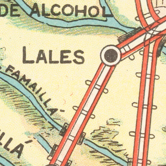 Vintage Map of Tucuman, Argentina, 1933