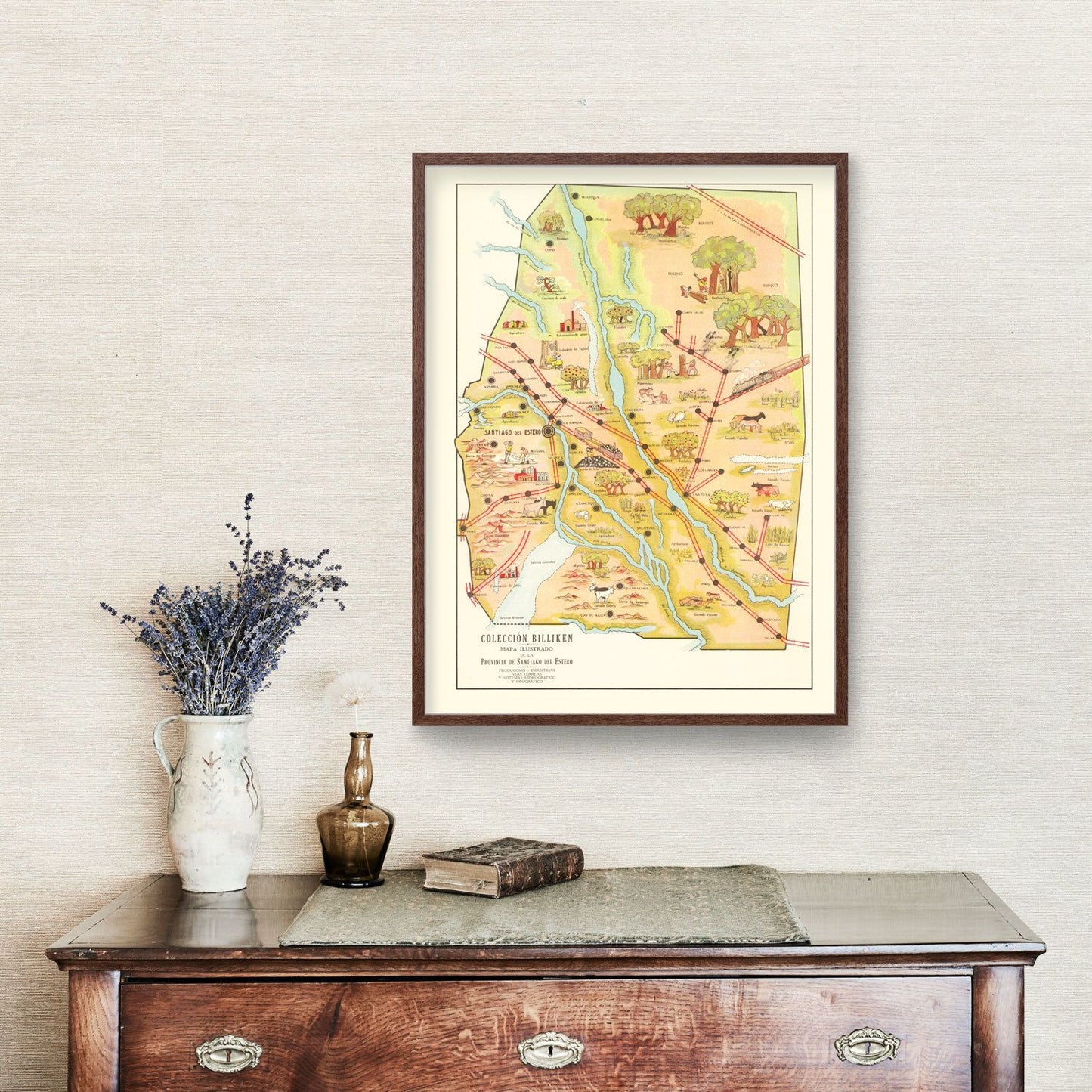 Vintage Map of Santiago del Estero, Argentina, 1933