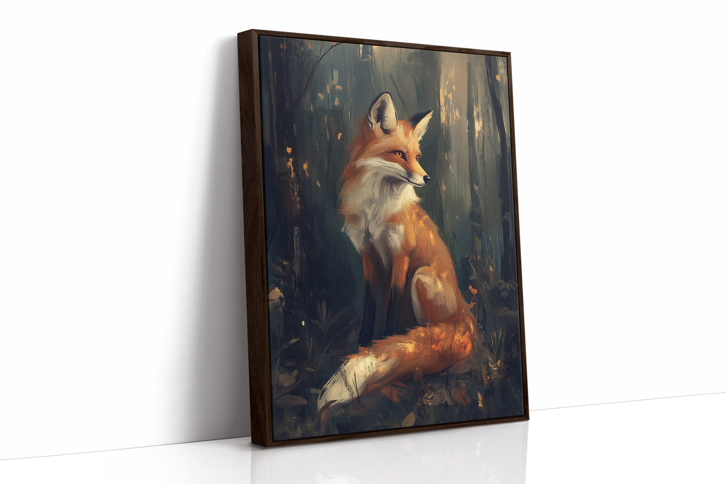 Fox in Mystical Forest Woodland Animal Wall Art Print