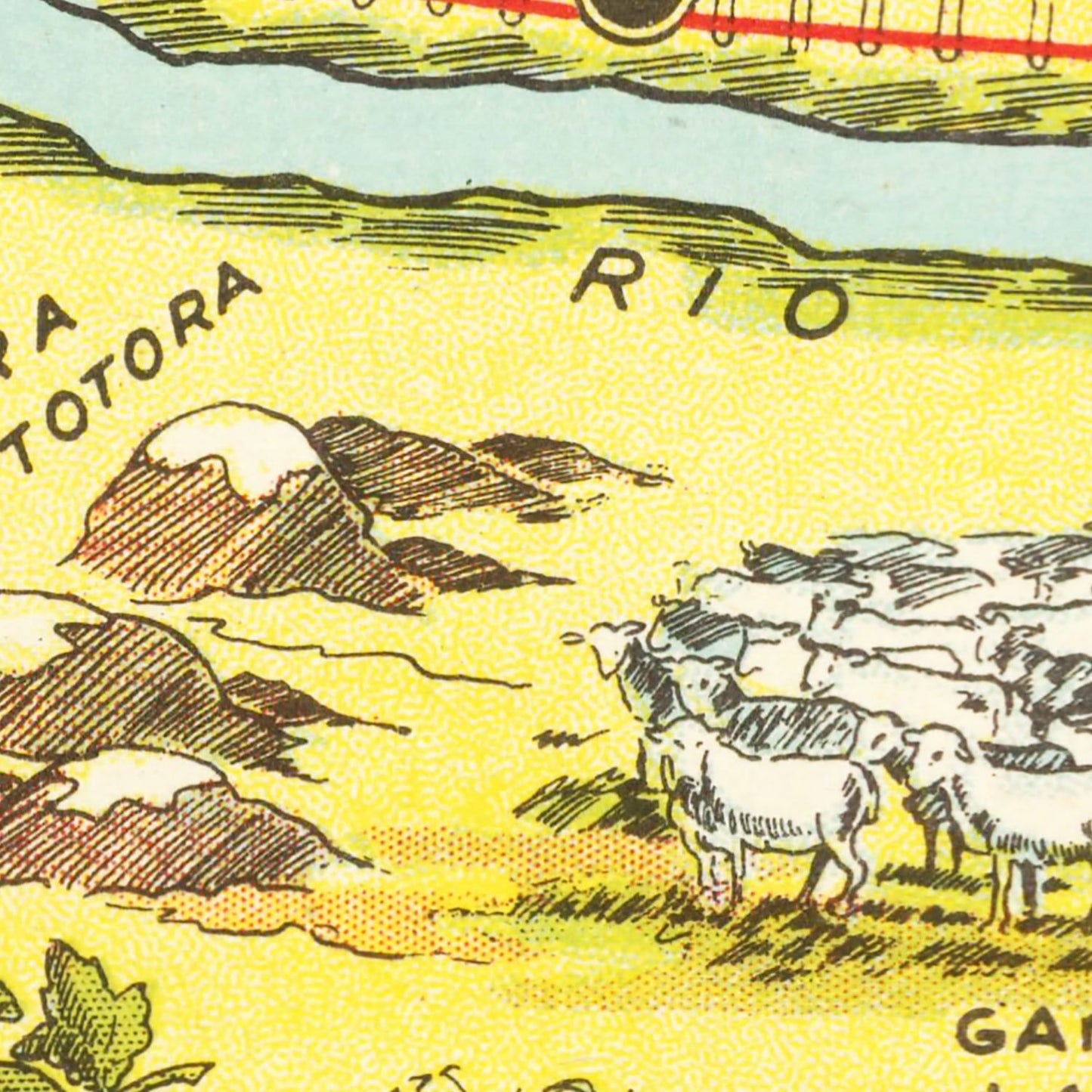 Vintage Map of Rio Negro, Argentina, 1933