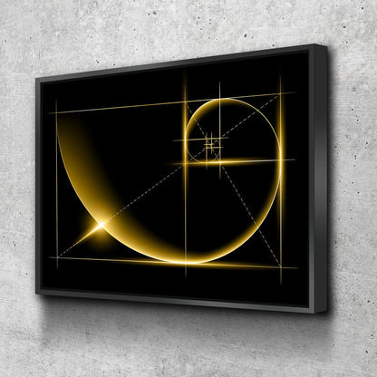 Fibonacci golden ratio spiral canvas wall art print