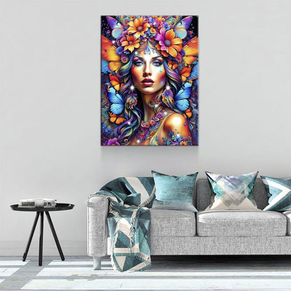 Hippie Girl Canvas Wall Art