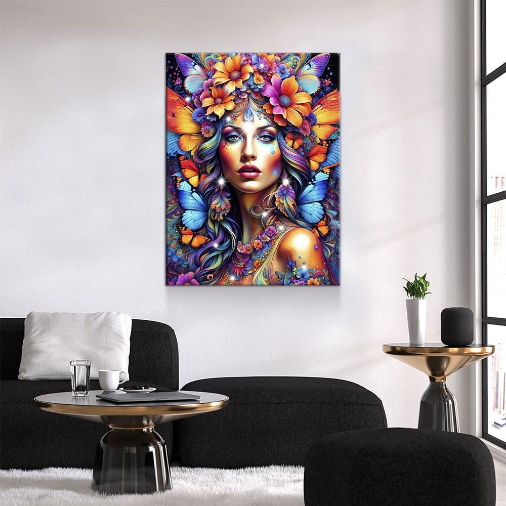 Hippie Girl Canvas Wall Art