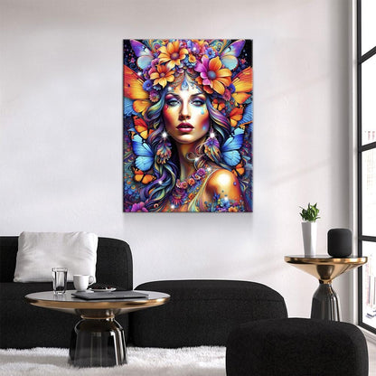Hippie Girl Canvas Wall Art
