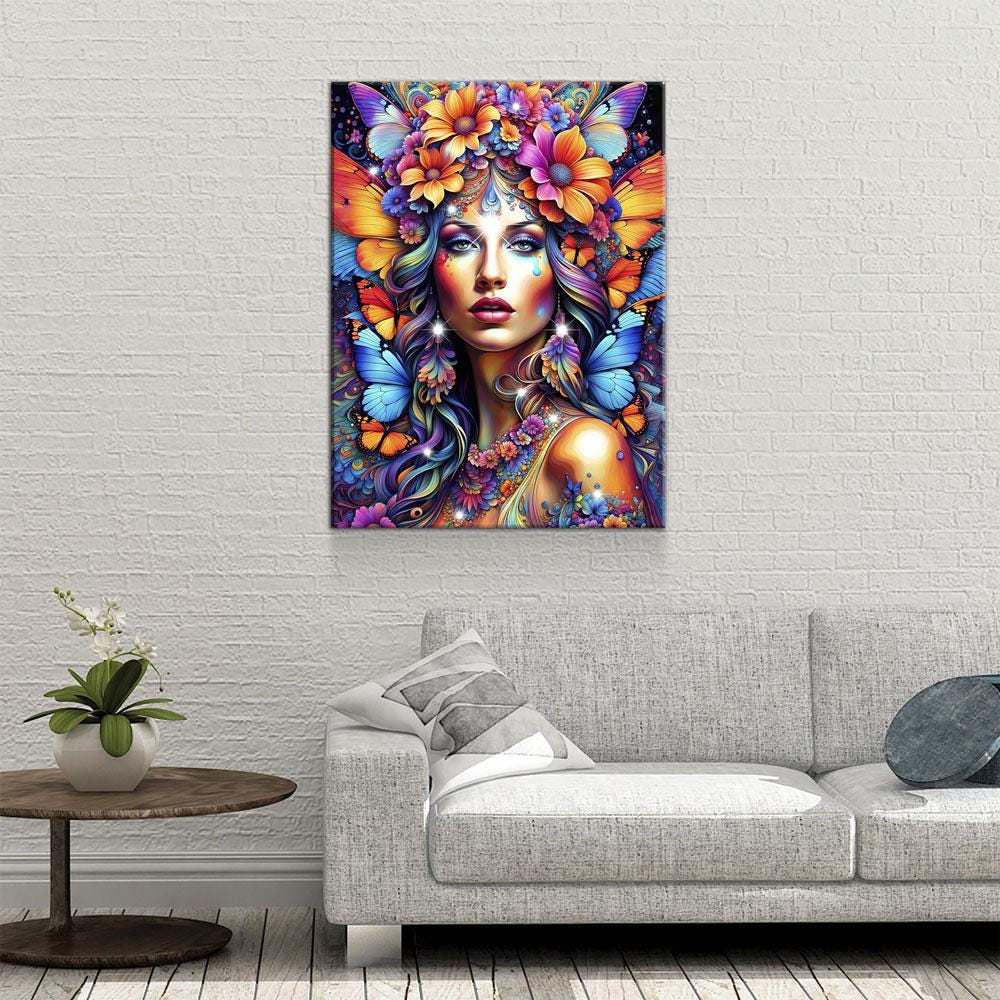 Hippie Girl Canvas Wall Art