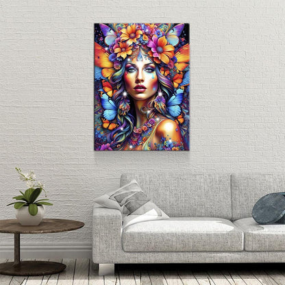 Hippie Girl Canvas Wall Art