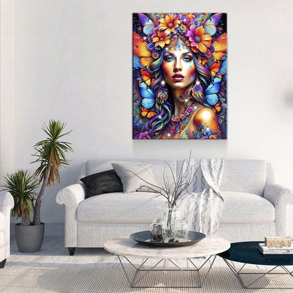 Hippie Girl Canvas Wall Art