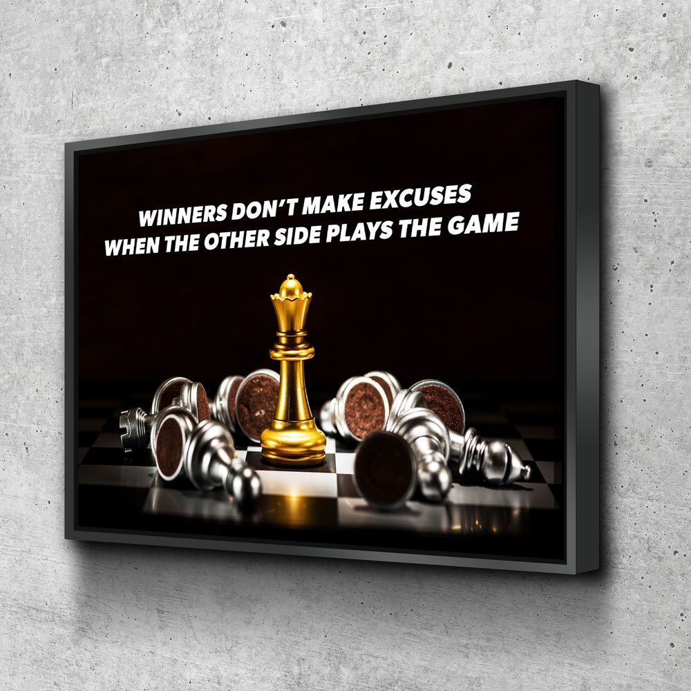 Winners Don't Make Excuses motivational canvas wall art