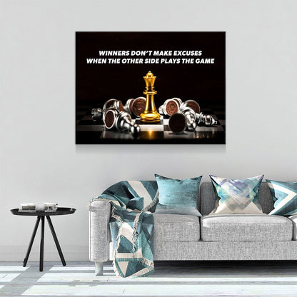 Winners Don't Make Excuses Motivational Canvas