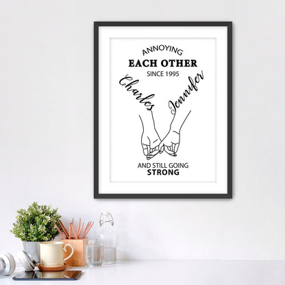 Personalized Annoying Each Other Since Framed Art Print