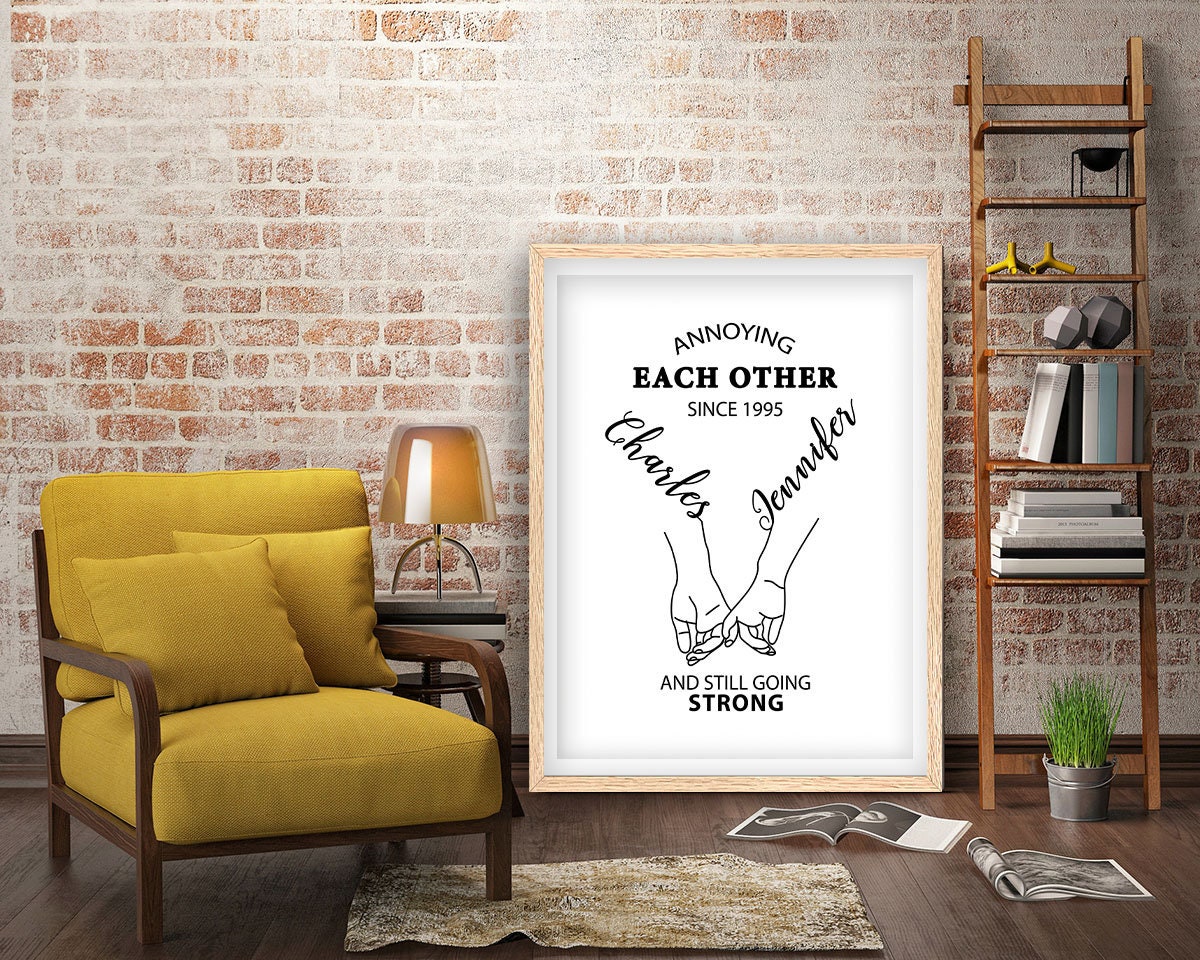 Personalized Annoying Each Other Since framed fine art print with custom names