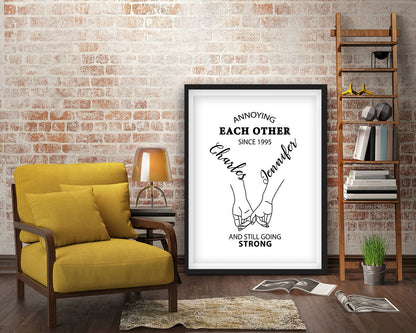 Personalized Annoying Each Other Since Framed Art Print