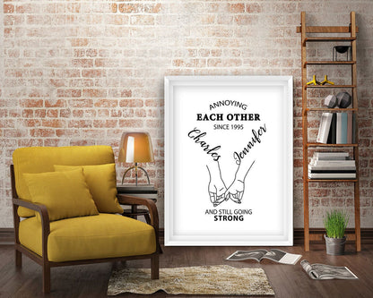 Personalized Annoying Each Other Since Framed Art Print