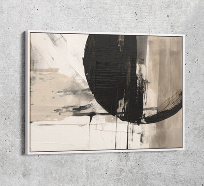 Japandi style monochromatic canvas wall art for minimalist decor