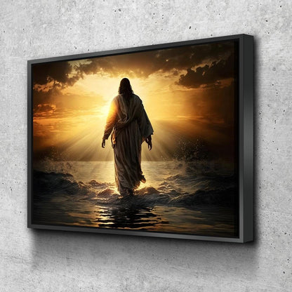 Jesus Walking On Water canvas art for christian home decor