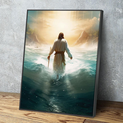 Jesus Walking On Water gallery wrapped canvas wall art