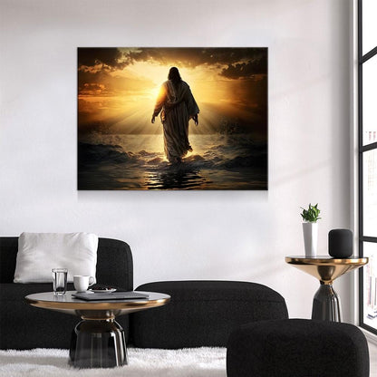 Jesus Walking On Water Christian Canvas Wall Art