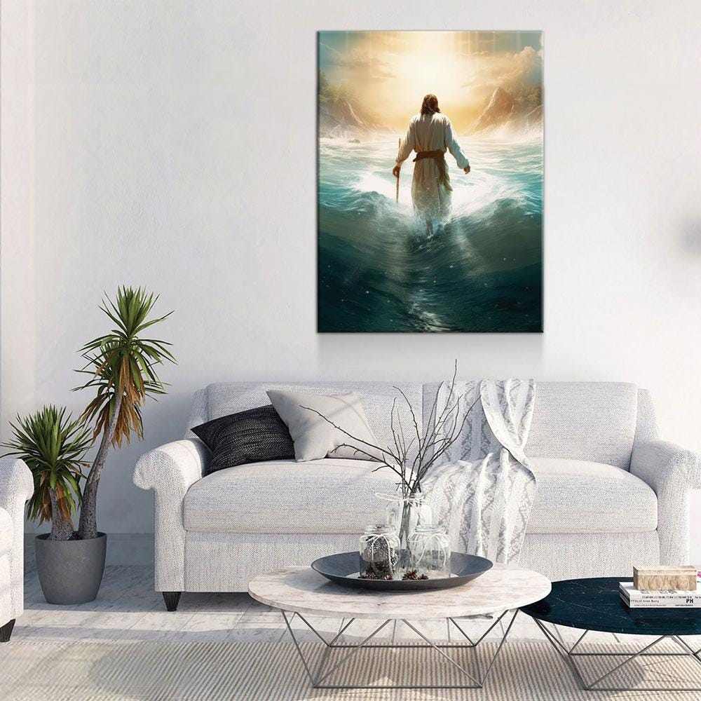Jesus Walking On Water Canvas Wall Art