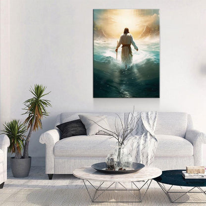Jesus Walking On Water Canvas Wall Art