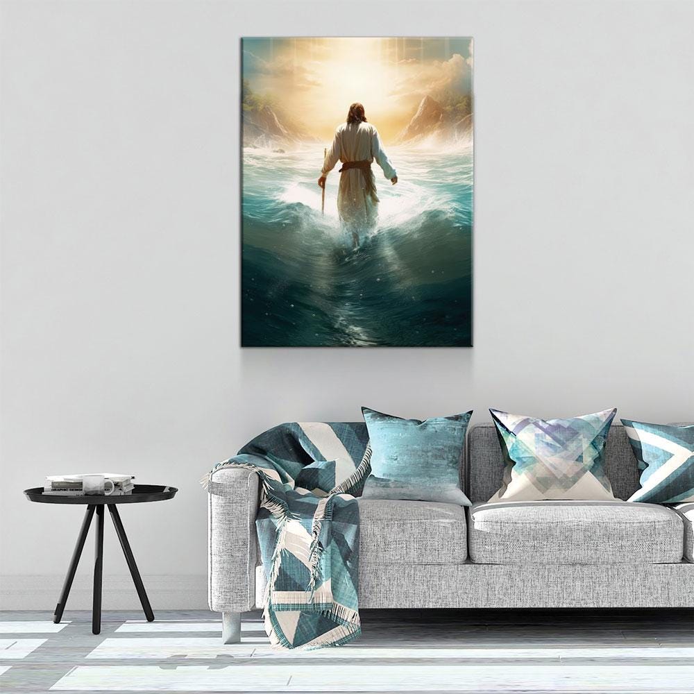 Jesus Walking On Water Canvas Wall Art