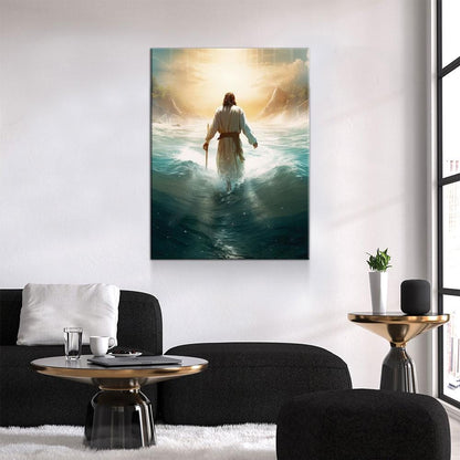 Jesus Walking On Water Canvas Wall Art