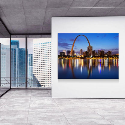 St. Louis Skyline Canvas Wall Art, Gateway Arch Print