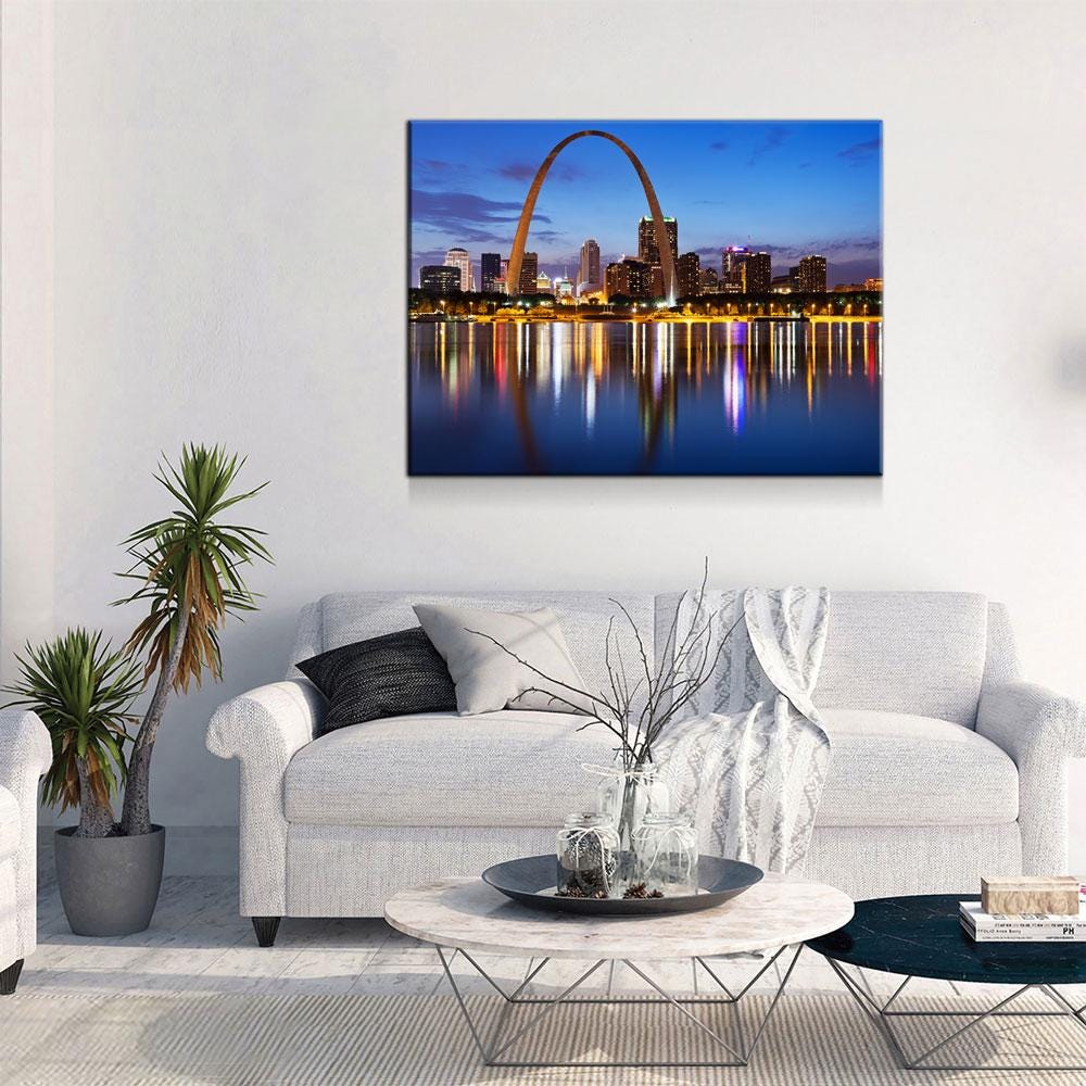 St. Louis Skyline Canvas Wall Art, Gateway Arch Print