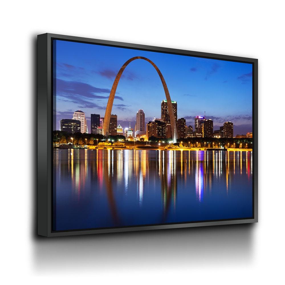 St. Louis Skyline Canvas Wall Art, Gateway Arch Print