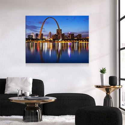 St. Louis Skyline Canvas Wall Art, Gateway Arch Print