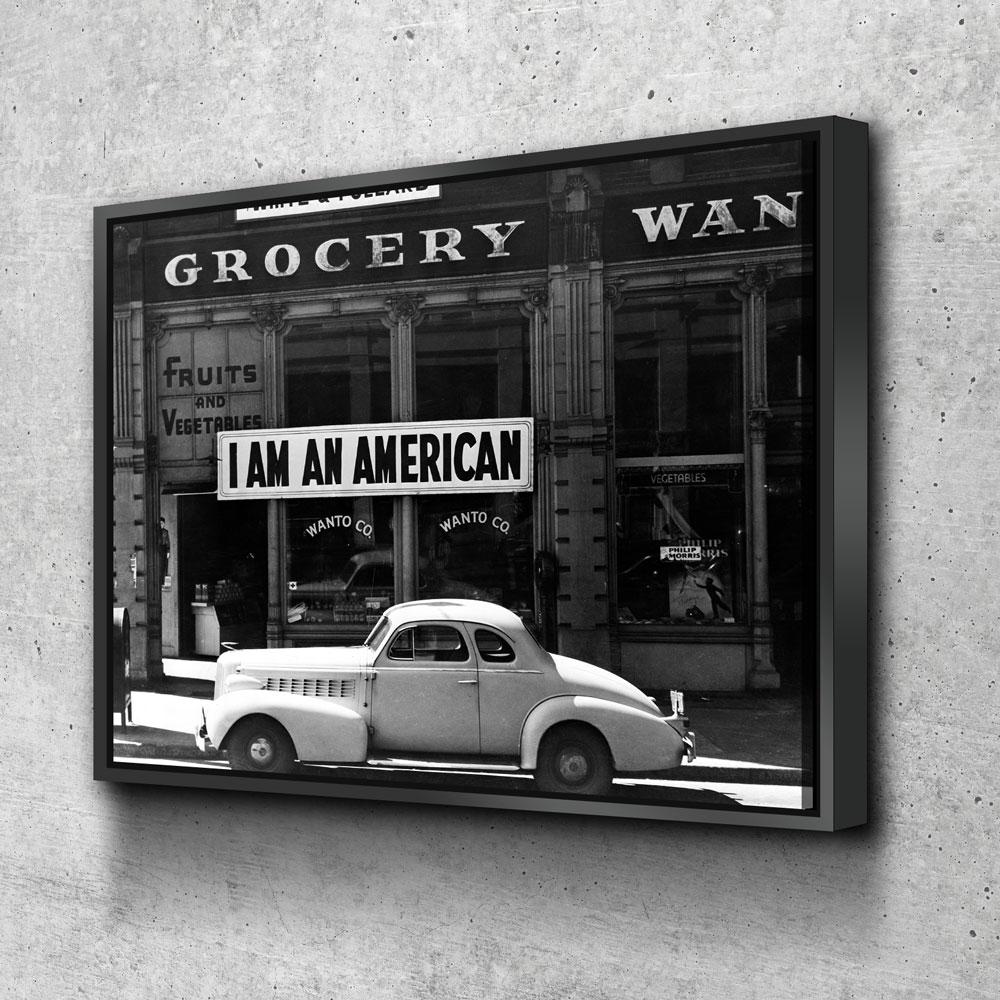 I Am An American 1942 vintage photo canvas wall art