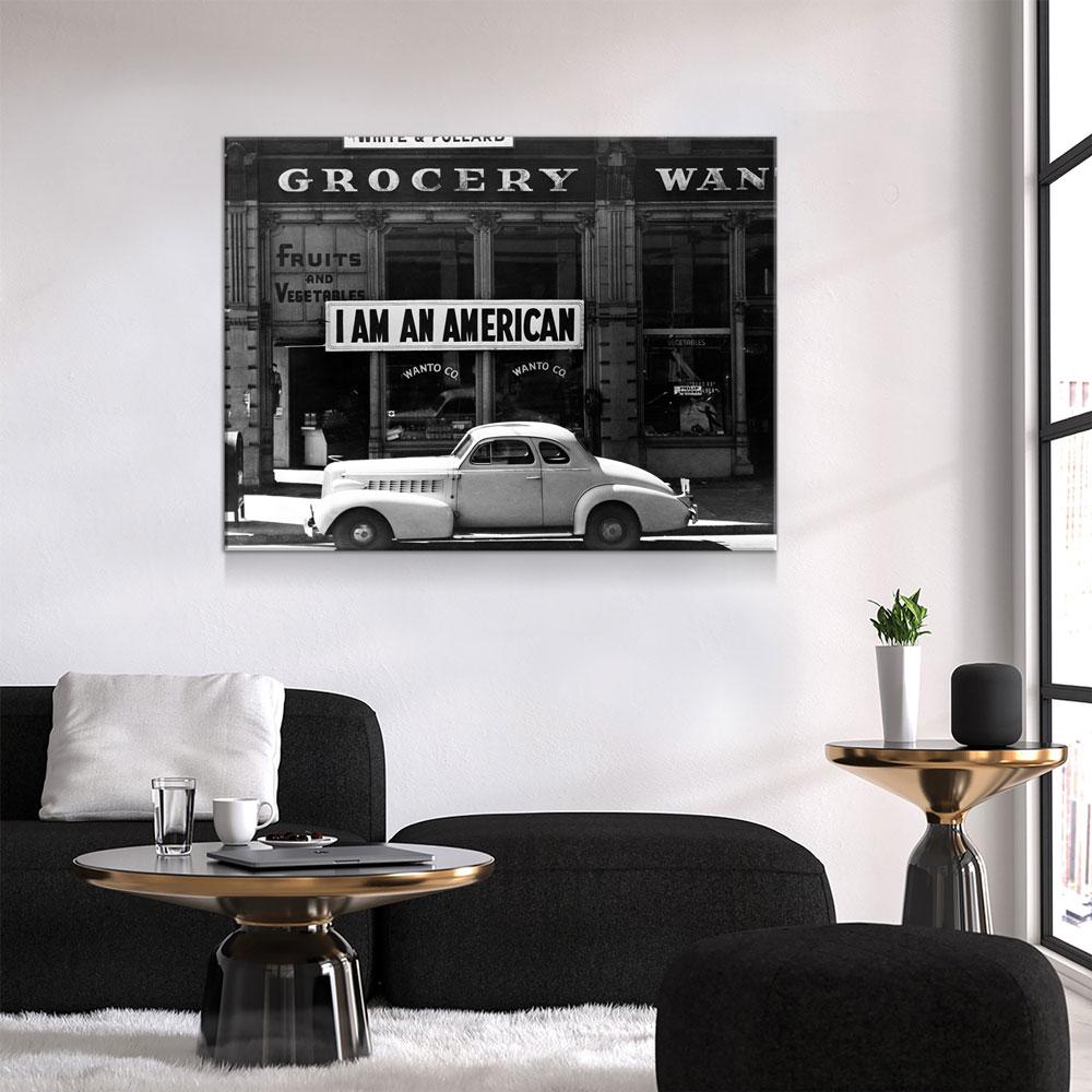 I Am An American Vintage Photo Canvas Wall Art