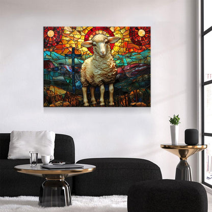 Lamb Of God Stained Glass Canvas Wall Art