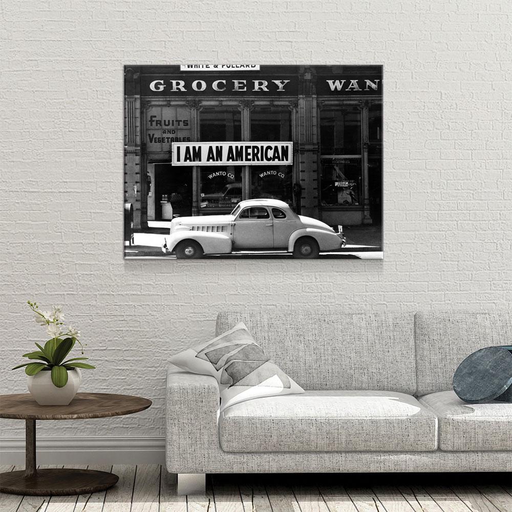 I Am An American Vintage Photo Canvas Wall Art