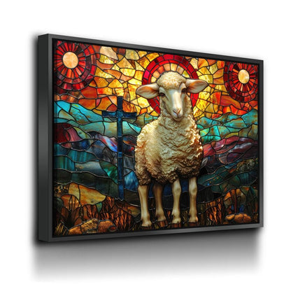 Lamb Of God Stained Glass Canvas Wall Art