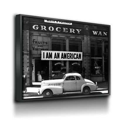 I Am An American Vintage Photo Canvas Wall Art
